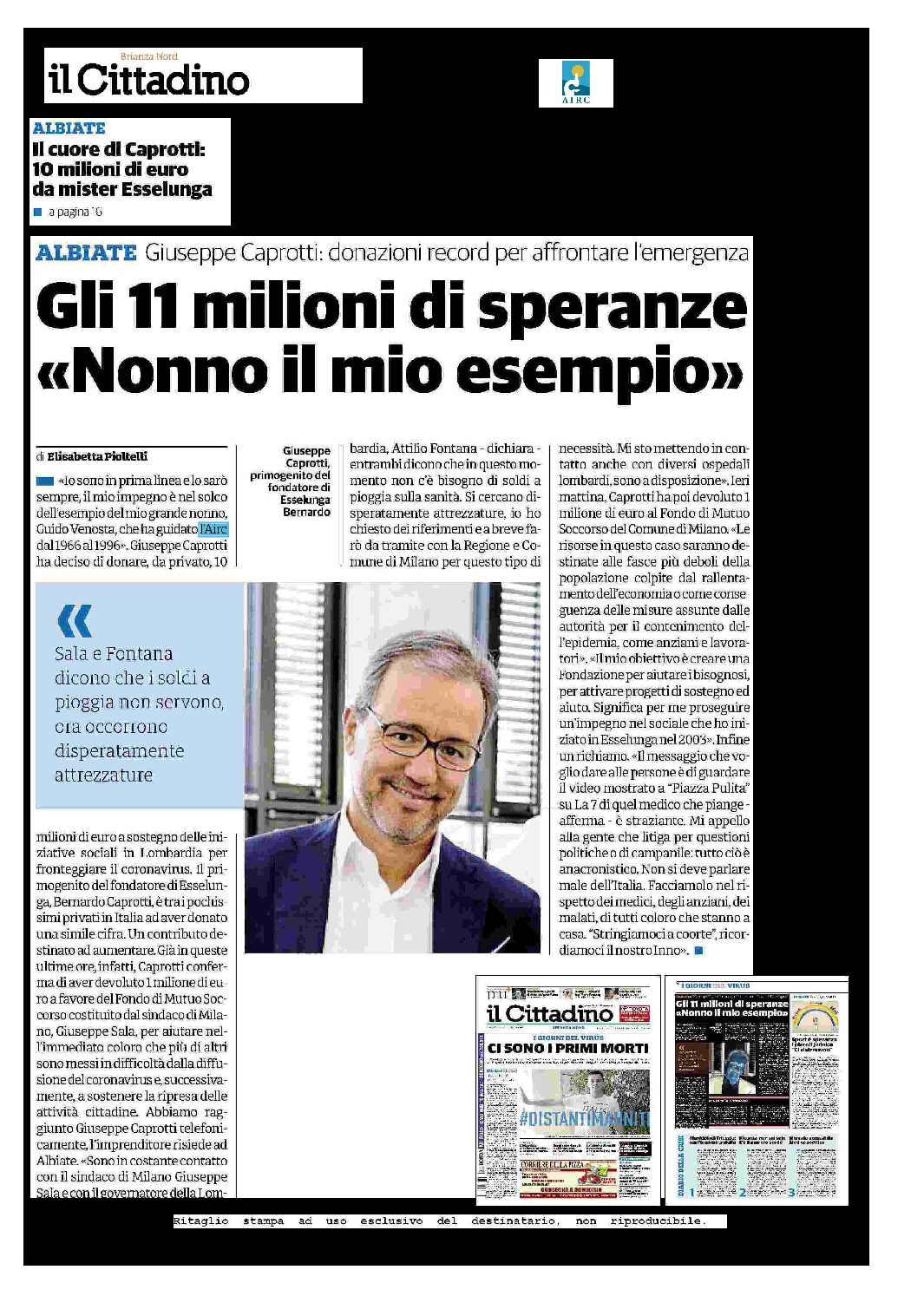 Il Cittadino 21 marzo 2020